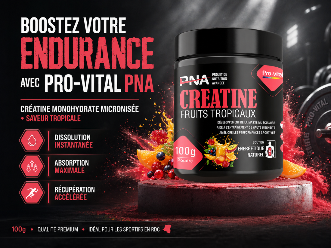 Boostez votre Endurance avec Pro-Vital PNA : Créatine Monohydrate Micronisée Saveur Tropicale