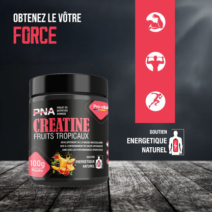 Bienfaits de la créatine Pro-Vital : soutien énergétique naturel, force et amélioration des performances sportives.