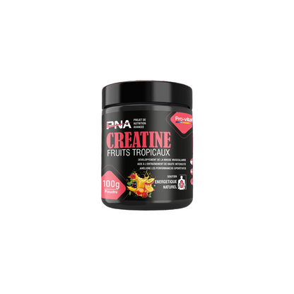 Créatine monohydrate en poudre Pro-Vital saveur fruits tropicaux pour booster les performances physiques.